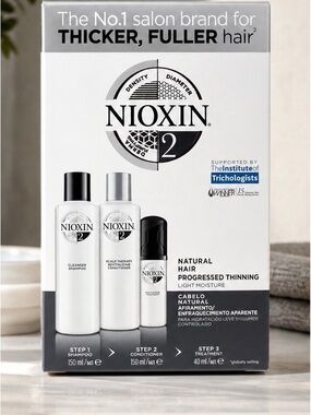Nioxin System 2 Starter Kit Shampoo Conditioner Treatment Hair Thinning Set